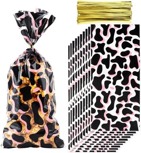 Cxryrzhe 50 Pcs Cellophane Treat Bags Little Bee Cellophane Candy Cookies Gift Bags 5"X10.8" with Twist Ties for Snack Bakery Birthday Wedding Party in Saudi Arabia