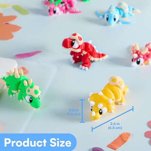 JOYIN 6 أجهزة كمبيوتر متعددة الألوان لطيف 3D المطبوعة التنين، الملونة 3D مطبوعة مرنة مفصلية التنين ألعاب تململ لديكور مكتب المنزل، والتوحد الإجهاد الإغاثة ألعاب تململ لعيد ميلاد عيد الحب هدية in Kuwait