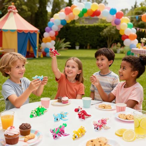 JOYIN 6 أجهزة كمبيوتر متعددة الألوان لطيف 3D المطبوعة التنين، الملونة 3D مطبوعة مرنة مفصلية التنين ألعاب تململ لديكور مكتب المنزل، والتوحد الإجهاد الإغاثة ألعاب تململ لعيد ميلاد عيد الحب هدية in Kuwait