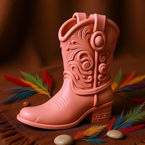 Cowboy Boot Candle Mold Western Cowboy Boot Candle Silicone Molds for Candles Making Resin Casting Aromatherapy Candles Handmade Wax Home Decor in Saudi Arabia