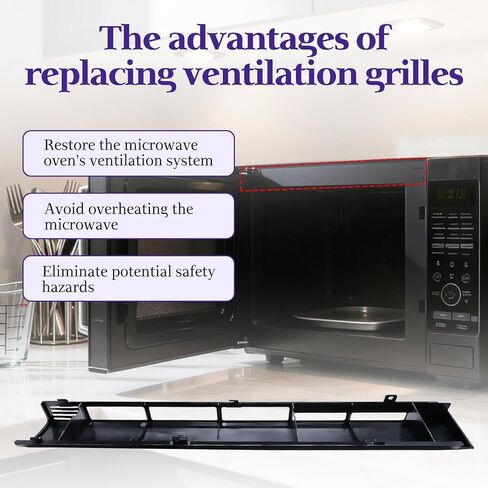WB34X25406 Microwave Vent Grille, WB34X25406 Top Vent Grille, WB34X25406 Microwave Vent Kit Compatible with GE Replaces JVM3162RJ1SS, JNM3163DJ1BB, JNM3163RJ1SS, JNM3184DP8BB in Saudi Arabia