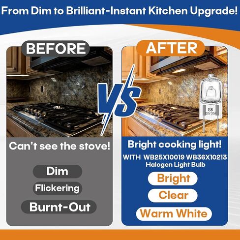 10 Packs G8 20W 120V Oven Light Bulb, Compatibie with GE Microwave,with Samsung Microwave Light Bulbs for Stove Night Light Under OverThe Range Microwave Oven, Replaces WB25X10019 WB36X10213 in Saudi Arabia