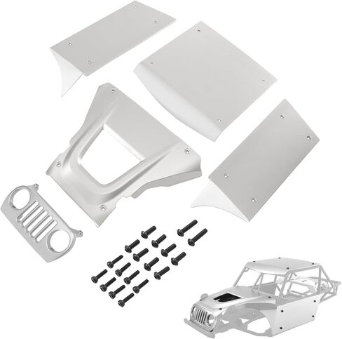 H10 جسم بصري، مجموعة لوحة جسم من الألومنيوم لـ Vanquish H10 Optic Sparco Yokohama RTR 1/10 RC Crawler Upgrades Parts (أبيض) in Kuwait