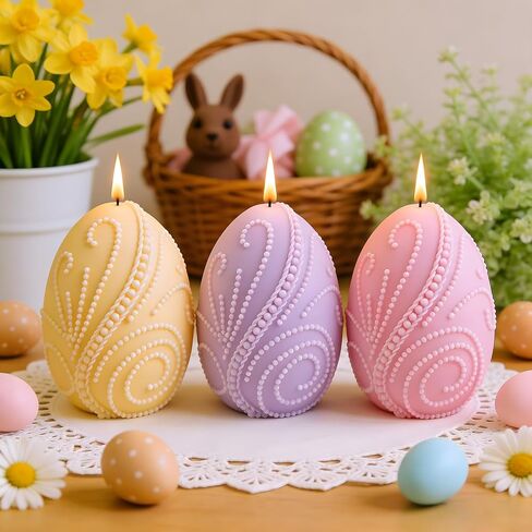 قالب شمع بيض عيد الفصح، شموع البيض، قوالب السيليكون للشموع، صنع الراتنج، شموع الروائح العلاجية، الشمع المصنوع يدويًا، ديكور المنزل in Saudi Arabia