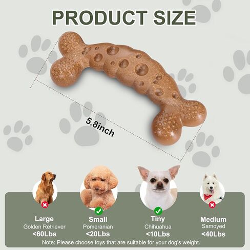 Dog Bone Toy for Aggressive Chewers Tough Dog Chew Toys for Samll Breed to Keep Them Busy (Small-Under 20LBS, Bacon) in Saudi Arabia
