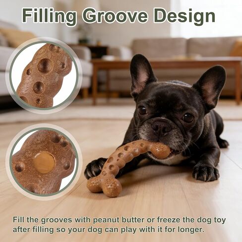 Dog Bone Toy for Aggressive Chewers Tough Dog Chew Toys for Samll Breed to Keep Them Busy (Small-Under 20LBS, Bacon) in Saudi Arabia