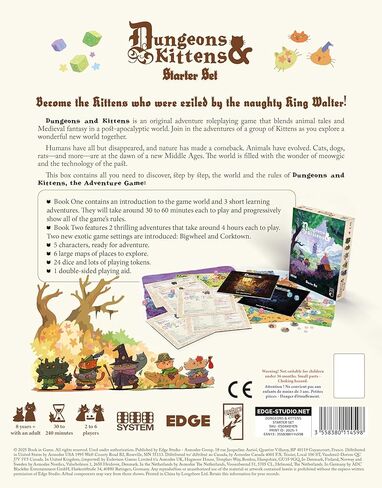 Asmodee Dungeons and Kittens Roleplaying Game Starter Set - Animal Fantasy RPG in a Wholesome Post-Apocalyptic Medieval World, Family Fun for Kids & Adults, Ages 8+, 2-6 Players, 90 Min Playtime in Saudi Arabia