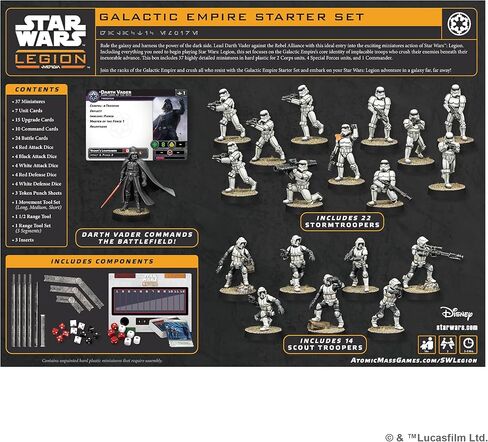 ألعاب Atomic Mass Games Star Wars: Legion Galactic Empire Starter Set - لعبة منمنمات للطاولة، لعبة استراتيجية للأطفال والكبار، للأعمار من 14 عامًا فما فوق، لاعبان، وقت لعب لمدة 3 ساعات، صنعت in Saudi Arabia