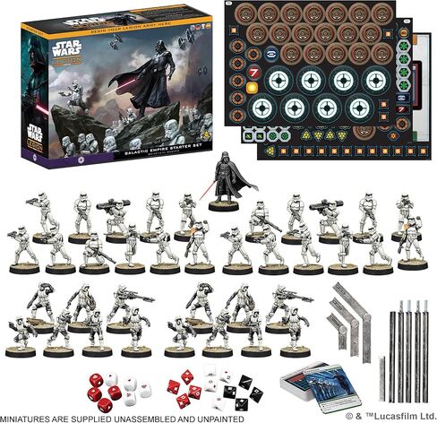 ألعاب Atomic Mass Games Star Wars: Legion Galactic Empire Starter Set - لعبة منمنمات للطاولة، لعبة استراتيجية للأطفال والكبار، للأعمار من 14 عامًا فما فوق، لاعبان، وقت لعب لمدة 3 ساعات، صنعت in Saudi Arabia