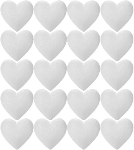 Lurrose White Craft Foam Balls 20pcs Heart-Shaped Polystyrene Foam Ball Polystyrene Foam Heart for Arts Craft Use DIY Ornaments Wedding Valentine Day in Saudi Arabia