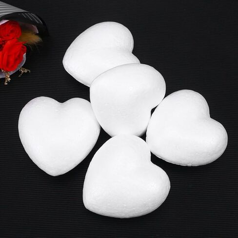 Lurrose White Craft Foam Balls 20pcs Heart-Shaped Polystyrene Foam Ball Polystyrene Foam Heart for Arts Craft Use DIY Ornaments Wedding Valentine Day in Saudi Arabia