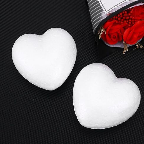 Lurrose White Craft Foam Balls 20pcs Heart-Shaped Polystyrene Foam Ball Polystyrene Foam Heart for Arts Craft Use DIY Ornaments Wedding Valentine Day in Saudi Arabia