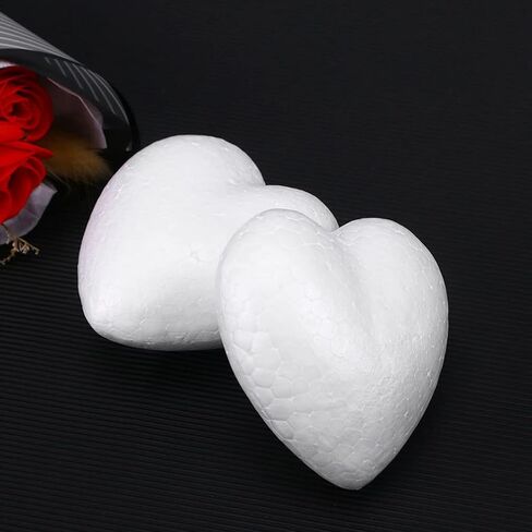 Lurrose White Craft Foam Balls 20pcs Heart-Shaped Polystyrene Foam Ball Polystyrene Foam Heart for Arts Craft Use DIY Ornaments Wedding Valentine Day in Saudi Arabia