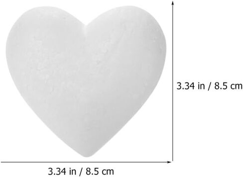 Lurrose White Craft Foam Balls 20pcs Heart-Shaped Polystyrene Foam Ball Polystyrene Foam Heart for Arts Craft Use DIY Ornaments Wedding Valentine Day in Saudi Arabia