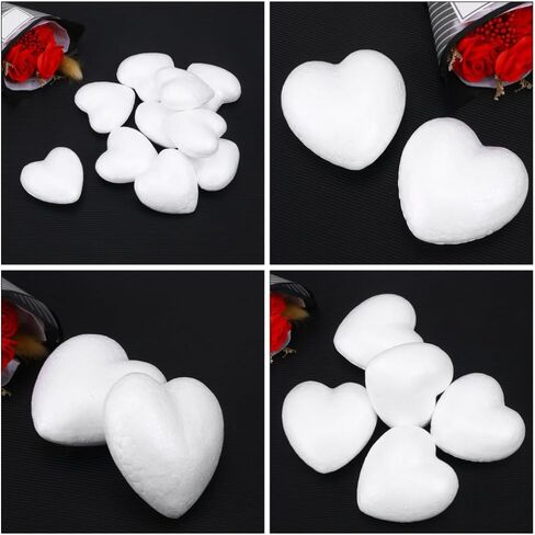 Lurrose White Craft Foam Balls 20pcs Heart-Shaped Polystyrene Foam Ball Polystyrene Foam Heart for Arts Craft Use DIY Ornaments Wedding Valentine Day in Saudi Arabia