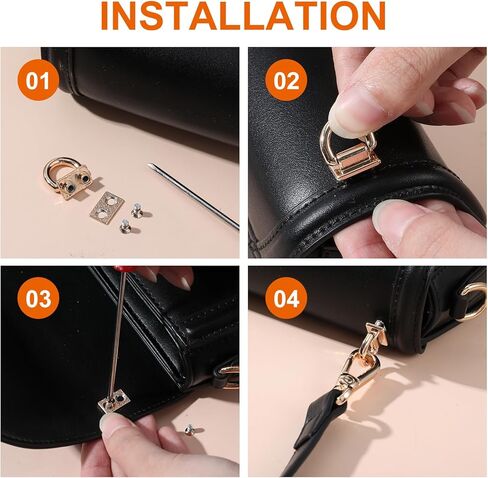 8 Pcs Metal Bag Connector with D Ring, Purse Bridge Hanger Buckle with Screws for Purse Leather Handbag Key in Saudi Arabia
