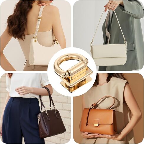 8 Pcs Metal Bag Connector with D Ring, Purse Bridge Hanger Buckle with Screws for Purse Leather Handbag Key in Saudi Arabia
