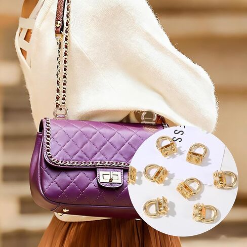 8 Pcs Metal Bag Connector with D Ring, Purse Bridge Hanger Buckle with Screws for Purse Leather Handbag Key in Saudi Arabia