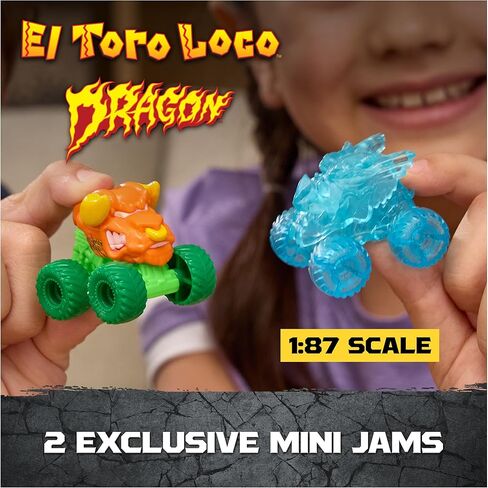 Monster Jam Mini Jams, Crash & Crumble Skull Escape Playset, 2 Exclusive Die-Cast El Toro Loco and Dragon Monster Trucks, Kids Toys for Boy and Girls Ages 3 and up in Saudi Arabia