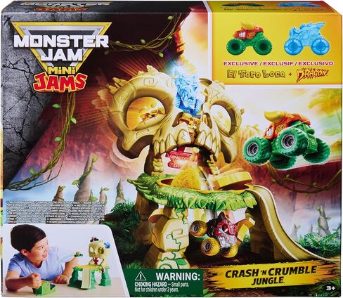Monster Jam Mini Jams, Crash & Crumble Skull Escape Playset, 2 Exclusive Die-Cast El Toro Loco and Dragon Monster Trucks, Kids Toys for Boy and Girls Ages 3 and up in Saudi Arabia