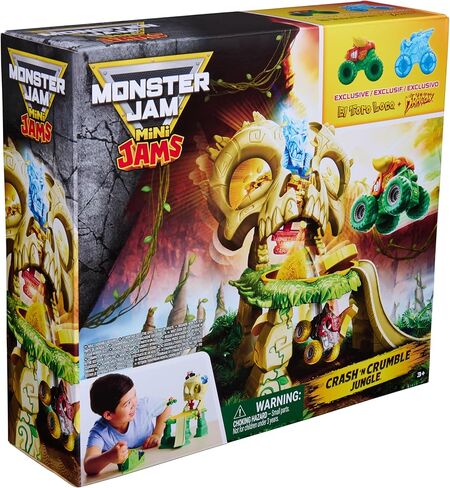 Monster Jam Mini Jams, Crash & Crumble Skull Escape Playset, 2 Exclusive Die-Cast El Toro Loco and Dragon Monster Trucks, Kids Toys for Boy and Girls Ages 3 and up in Saudi Arabia