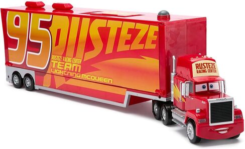 Disney Store Official Mack Hauler Play Set - Light & Sound Mack Carrier with 8 Pullback Die Cast Vehicles - Red, Fillmore, Lightning McQueen, Bobby Swift, Cal Weathers, Sarge, Sheriff & Tow Mater in Saudi Arabia