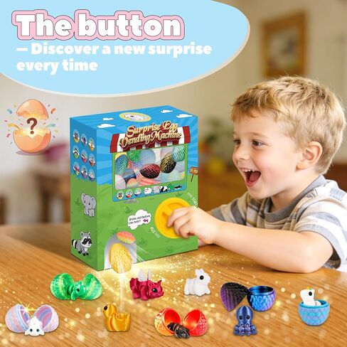 Prefilled Easter Eggs - 24Pcs 3D Printed Surprise Eggs with 3D Animals Toys Capsule Vending Machine Toy Easter Eggs Filled Gifts for Boys Girls Kids in Saudi Arabia
