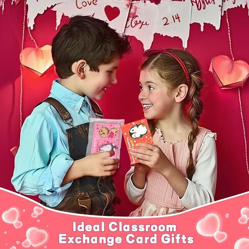 28 Pack Valentines Day Gifts for Kids Classroom Cute Mochi Squishies with Valentines Day Cards for Kids School, Valentines for Kids Class Exchange Cards Gifts Prizes Party Favors for Boys Girls in Saudi Arabia