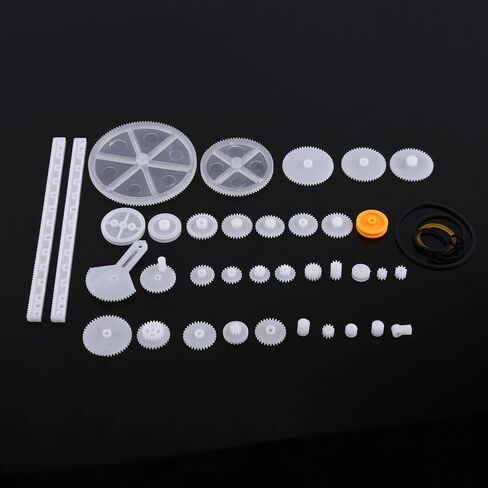 Jeanoko Plastic Gear Set Durable Motor Gear Pulley Kits for Robot Toys DIY Parts, Wearable Toy Gears for Model Making Accessories, 6 Sets for Various Projects, Suitable for All Ages (34 kinds in Saudi Arabia