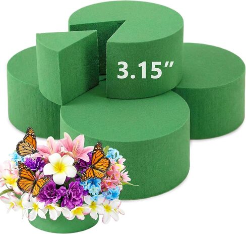 Pack of 4 Round Floral Foam,Dry and Wet Green Flower Foam for Flower Arrangements Supplies,Floral Foam Blocks for Fresh and Artificial Flowers,Green Florist Foam Styrofoam (9.84 Inch) in Kuwait