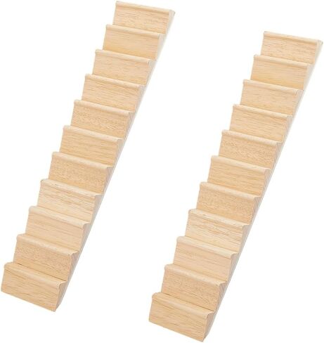 DICOSMETIC 2Pcs Miniature Dollhouse Stairs 1:12 Scale Wooden Stairs Miniature Ornaments Without Handrail Dollhouse Furniture Model Mini House Accessory for Scene Landscape Decor in Saudi Arabia