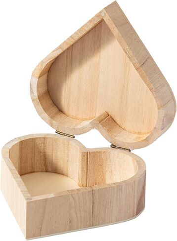 6 Piece Small Wooden Box Unfinished Wooden Treasure Box with Lids for DIY Crafts (5 x 4.7 x 2.5 inches) in Saudi Arabia