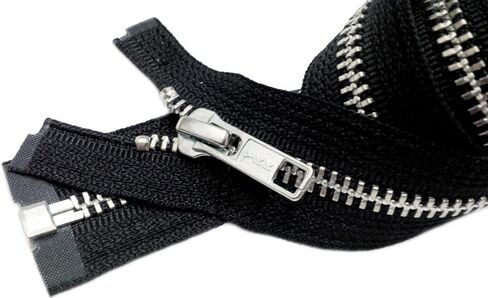 YKK® 23" Jacket Zipper YKK #5 Aluminum Metal - Medium Weight Separating - Color Black 580 (1 Zipper/Pack) in Saudi Arabia