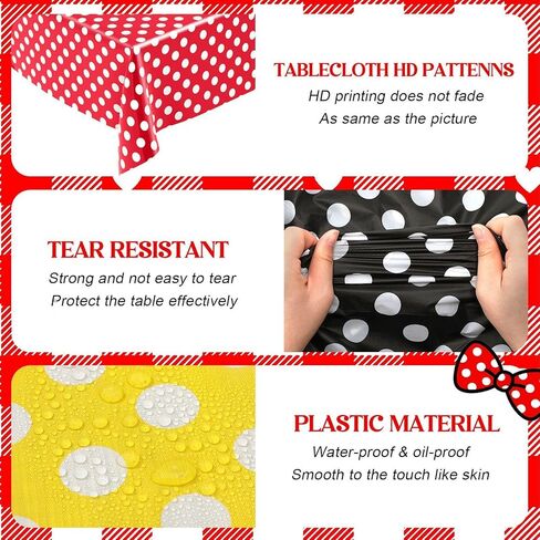 3 Pcs Mouse Themed Party Tablecloth, Cartoon Mouse Color Plastic Table Cover Red Black Yellow Disposable Table Cloths Christmas Birthday Party Decorations Supplies 54" x 108" in Saudi Arabia
