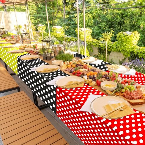 3 Pcs Mouse Themed Party Tablecloth, Cartoon Mouse Color Plastic Table Cover Red Black Yellow Disposable Table Cloths Christmas Birthday Party Decorations Supplies 54" x 108" in Saudi Arabia