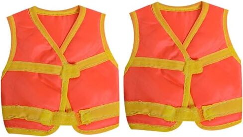 BESTonZON Mini Doll Safety Vest Set for Toy Soldiers Lightweight Cloth Vest Accessories for Creative Play and Doll Clothing 3.85X3.46 Inches in Saudi Arabia