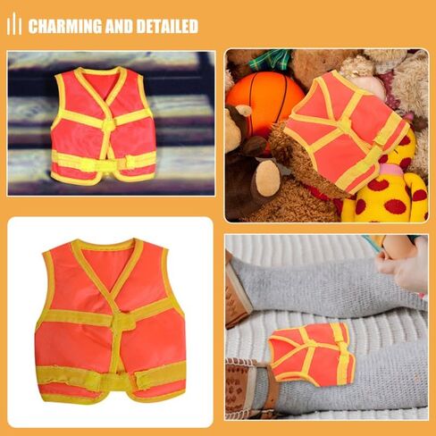 BESTonZON Mini Doll Safety Vest Set for Toy Soldiers Lightweight Cloth Vest Accessories for Creative Play and Doll Clothing 3.85X3.46 Inches in Saudi Arabia