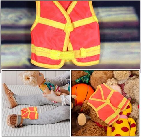 BESTonZON Mini Doll Safety Vest Set for Toy Soldiers Lightweight Cloth Vest Accessories for Creative Play and Doll Clothing 3.85X3.46 Inches in Saudi Arabia