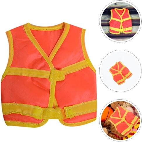 BESTonZON Mini Doll Safety Vest Set for Toy Soldiers Lightweight Cloth Vest Accessories for Creative Play and Doll Clothing 3.85X3.46 Inches in Saudi Arabia