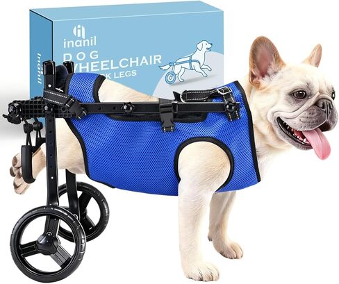 Dog Wheelchair for Back Legs, Adjustable Height/Length/Width, Sturdy Wheelchair with All-Terrain Shock-Absorbing Wheels, Mobility Support for Injured or Disabled Small & Medium Dogs & Cats in Saudi Arabia
