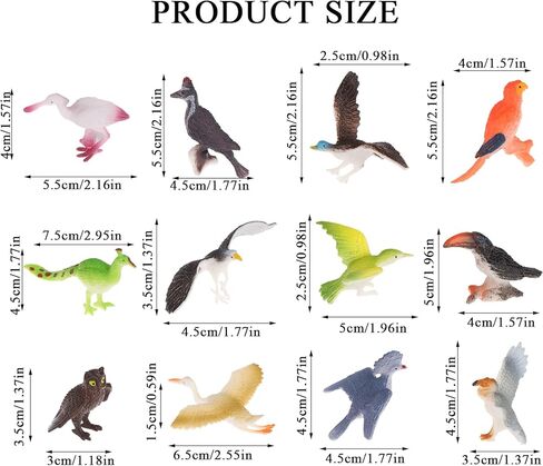 30 Pieces Realistic Bird Animals Figurines Mini Bird Animal Figures Model Cake Toppers Plastic Birda Figures Simulated Toucan Ostrich Owl Flamingo Parrot Etc. Birds Figurines Garden Plant Ornaments in Saudi Arabia