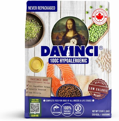Davinci Dog Hypoallergenic Salmon 3.3lb – for Small Breeds, Novel Fish Protein, NO Chicken, Sensitive Stomach, Grain-Free, Dry Dog Food in Saudi Arabia