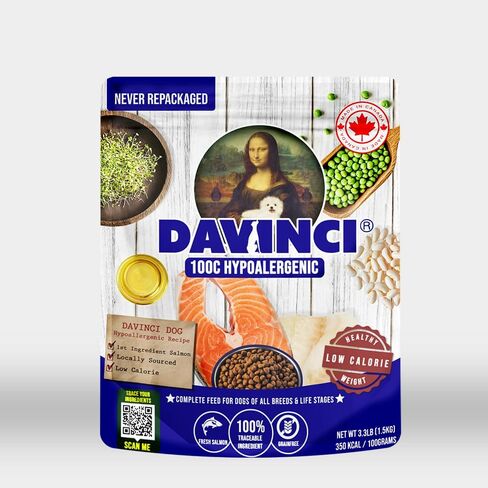 Davinci Dog Hypoallergenic Salmon 3.3lb – for Small Breeds, Novel Fish Protein, NO Chicken, Sensitive Stomach, Grain-Free, Dry Dog Food in Saudi Arabia