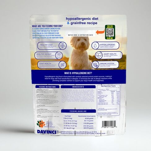 Davinci Dog Hypoallergenic Salmon 3.3lb – for Small Breeds, Novel Fish Protein, NO Chicken, Sensitive Stomach, Grain-Free, Dry Dog Food in Saudi Arabia