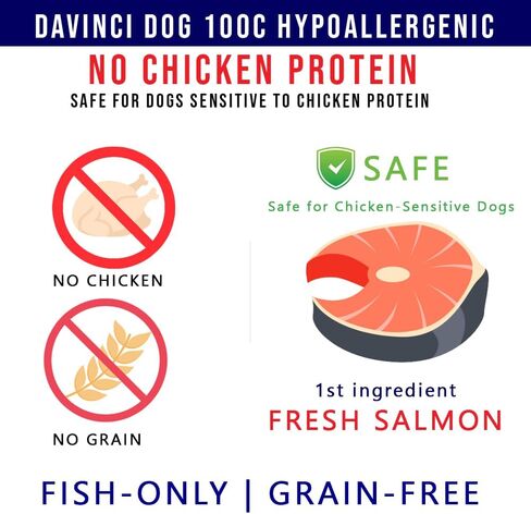 Davinci Dog Hypoallergenic Salmon 3.3lb – for Small Breeds, Novel Fish Protein, NO Chicken, Sensitive Stomach, Grain-Free, Dry Dog Food in Saudi Arabia