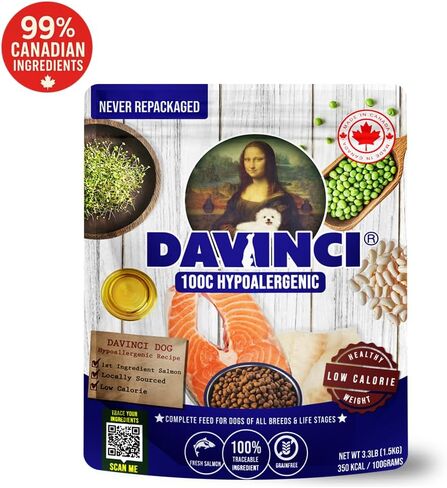 Davinci Dog Hypoallergenic Salmon 3.3lb – for Small Breeds, Novel Fish Protein, NO Chicken, Sensitive Stomach, Grain-Free, Dry Dog Food in Saudi Arabia