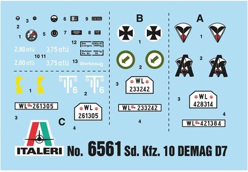 Italeri 6561S – 1:35 Sd.Kfz.10 Demag D7 w/German Paratr. Model Building, Kit, Stand Model Building, Crafts, Hobby, Gluing, Plastic Construction Kit, True to Detail in Saudi Arabia