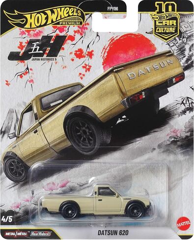 Hot Wheels Car Culture Premium 1:64 Scale Die-Cast Toy Datsun 620 with Real Riders Tires & Metal/Metal Body & Chassis, Japan Historics 5 in Kuwait