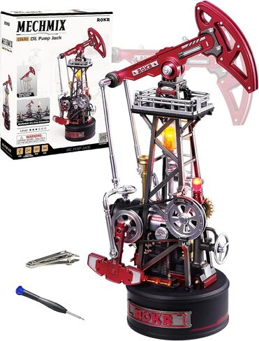 ROKR Industrial City Series-3D Puzzle Oil Pump Jack,3.5H Build Time,Motorized&LED Lighting,Modular Puzzle for Adults&Teens in Saudi Arabia