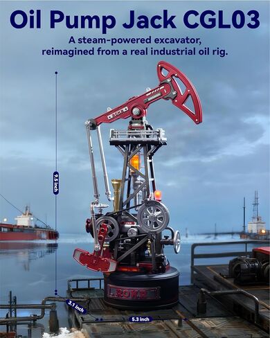 ROKR Industrial City Series-3D Puzzle Oil Pump Jack,3.5H Build Time,Motorized&LED Lighting,Modular Puzzle for Adults&Teens in Saudi Arabia